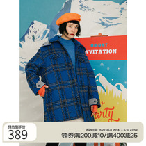 omont egg tarts retro loose and removable cap textured wool coat daughter in the middle of the wool coat for the autumn and winter