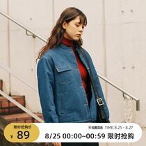 omont egg tart home retro loose denim lamb wool cotton coat jacket womens short cotton clothes 2021 new winter c