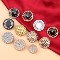 Metal Button Coat Trench Coat Versatile Decorative Button Top Sweater Pearl Button Rhinestone Diamond Button Accessories