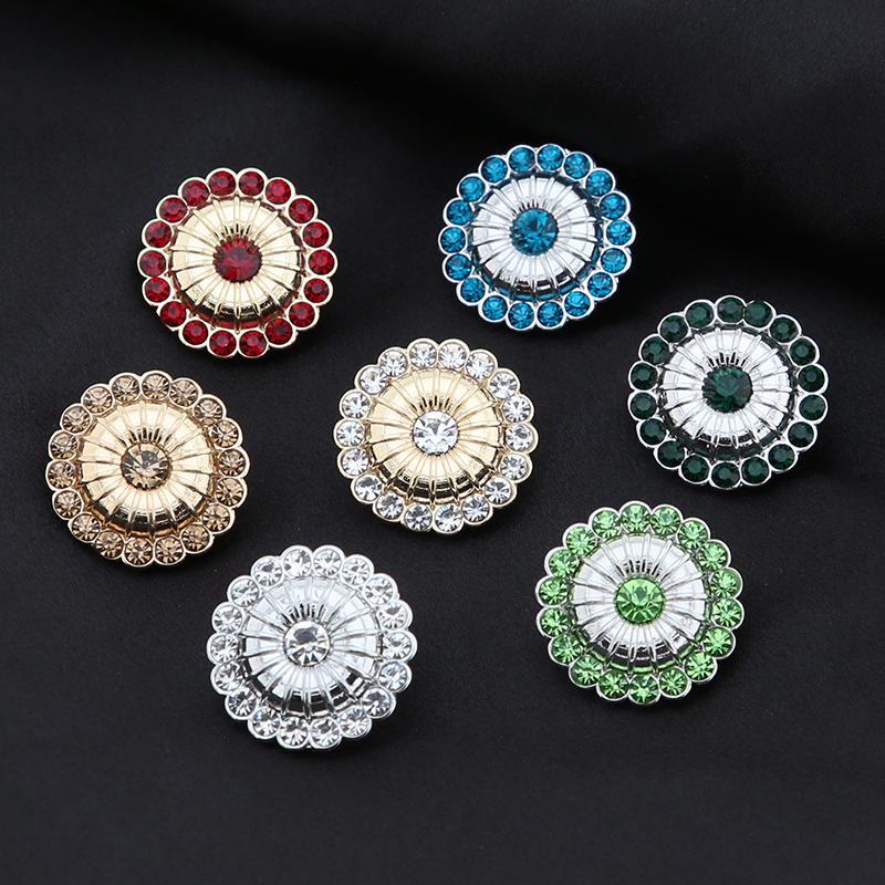 Metal diamond high-end button top sweater coat rhinestone button coat windbreaker high-end wild decorative buttons