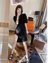 SANDRO MOSCOLONI Small crowdsourced open fork dress texture Advanced sensation slim irregular one-piece dress lady