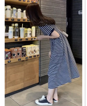 SANDRO MOSCOLONI2022 summer striped dress dress fashion 100 hitch in the middle of a dress and dress woman