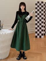 SANDRO MOCOLONI GREEN LEAVE TWO DRESS Dress 2022 Spring sweet and gentle Mori with first love long dress