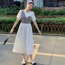 SANDRO MOSCOLONI2022 spring summer new white one-piece dress womans bubble sleeve long dress sweet princess dress