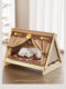 All-Season Solid Wood Dog House for Small Dogs, Bichon Frise, Secure Dog Bed, Tent House, Pet House, Removable and Washable, Cat House