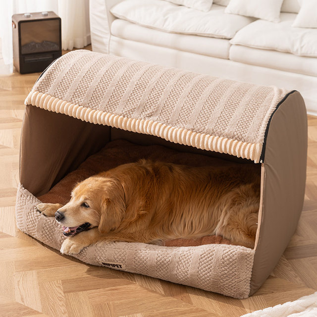 New Drawer-Style Dog Bed, Winter Warm Semi-Enclosed Cat Bed, Suitable for Medium and Large Dogs Like Golden Retrievers, Detachable Pet Bed