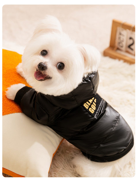 Autumn and Winter Warm Clothing for Small Dogs, Suitable for Cats, Four-Legged Pet Clothing, Small Dog Bichon Hooded down Jacket