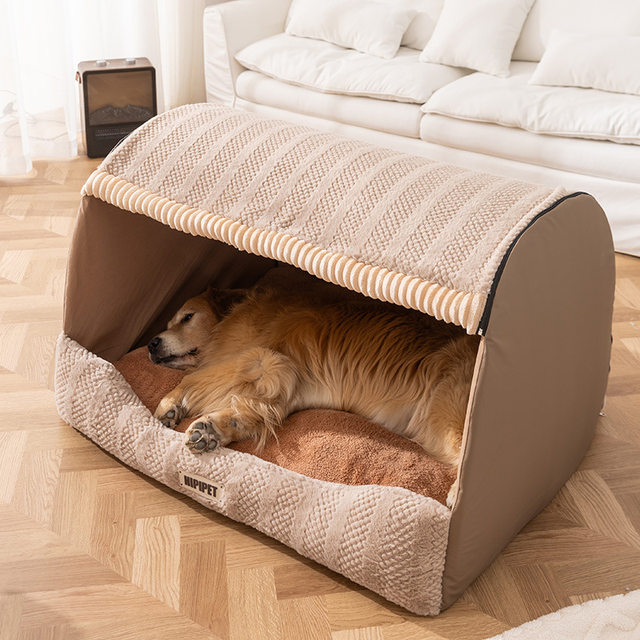 New Drawer-Style Dog Bed, Winter Warm Semi-Enclosed Cat Bed, Suitable for Medium and Large Dogs Like Golden Retrievers, Detachable Pet Bed
