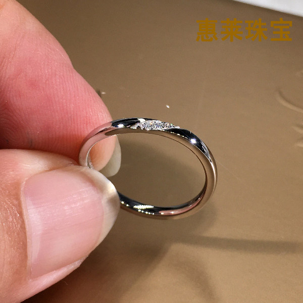Wyley jewelry 18K Platinum gold diamond ring girl Qingfresh fashion in couple to ring simple women