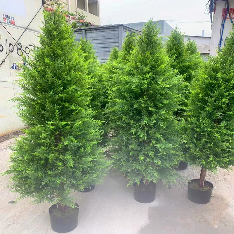 Artificial Cypress Tree, Simulated Pine Tree, Green Potted Plant, Christmas Fake Tree, Hotel Indoor Decoration Plant, Artificial Plastic Small Fragrant Pine Tree
