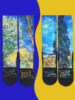 Niche artistic trend Van Gogh's famous oil painting socks designer creative literary print towel bottom mid-tube socks