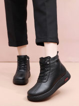 New snow boots old Beijing cloth shoes mothers shoes winter cotton shoes plus velvet non-slip warm middle-aged and elderly womens shoes