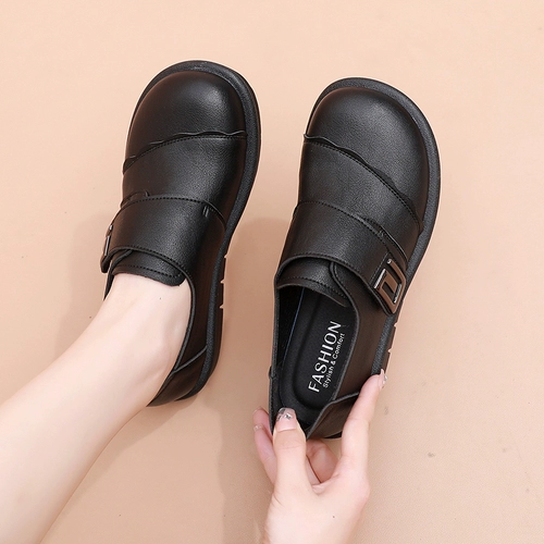 Комфортная обувь для матери, нескользящие туфли для кожаной обуви, осенняя, для среднего возраста, мягкая подошва