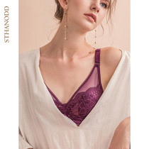 Bigano summer sexy bra thin breathable underwear suit shows small adjustment anti-sagging gathered lace light luxury