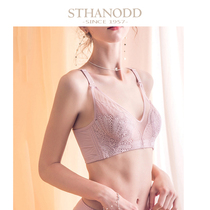 Sexy underwear women without steel rims gathered on the support adjustment type milk lace beautiful back hollow bra set light luxury