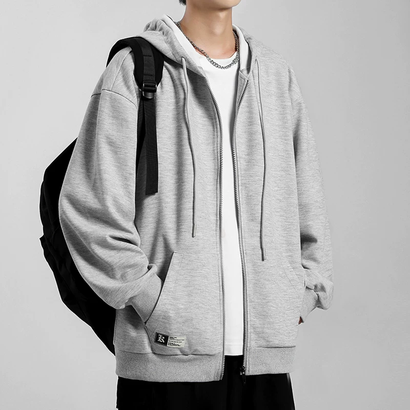 Мужской осень демисезонный худи, кардиган на молнии, свободный крой, американский стиль, для подростков, для любимых