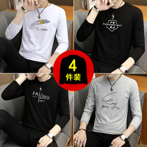 Mens spring and autumn long sleeve T-shirt 2020 New ins trendy brand clothes fashion casual interior base shirt sweater