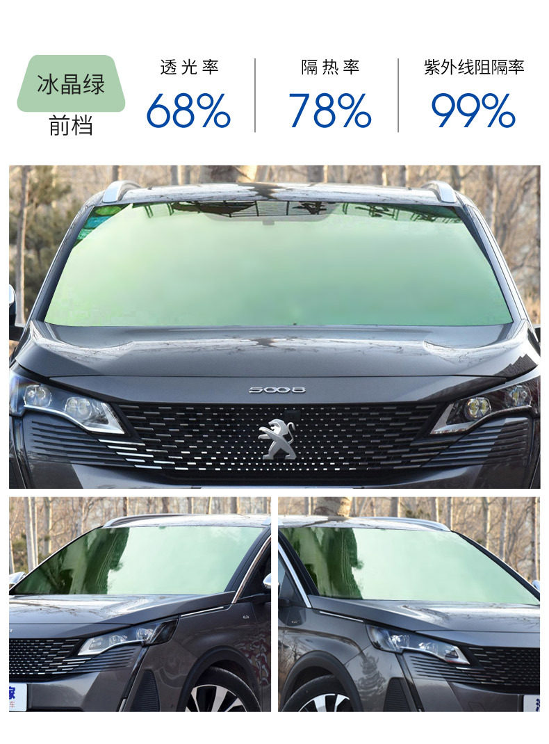 Car Glass Film, Explosion-Proof, Heat-Insulating, Sun Protection, Black Privacy Film for Vans, Sedans, and Trucks, Self-Adhesive