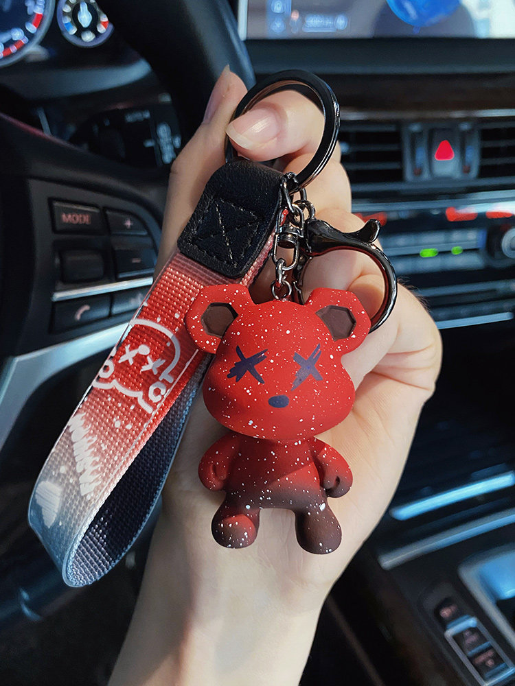 Chameleon Bear Keychain Exquisite Car Key Pendant Internet Celebrity Little Bear Unisex Backpack Pendant Keychain&6