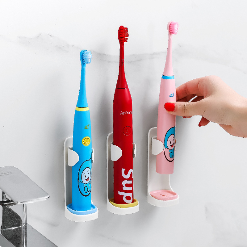 Household electric toothbrush holder punch-free wall-mounted adult children's toothbrush holder powder room shelf artifact