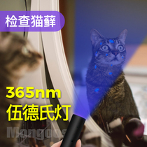 Woods lamp shining cat Moss cat urine Moss fungus detection flashlight UV fluorescent agent purple light banknote detector lamp