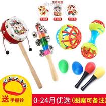 Bite childrens rattle newborn baby traditional wooden chewable baby toy rattle rattle for men and women sheepskin