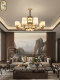 Dongbo New Chinese Style Chandelier Living Room Lamp All-Copper Jade Lamp Bedroom Solid Wood High-End Elegant Villa Dining Room Chandelier