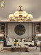 Dongbo New Chinese Style Chandelier Living Room Lamp All-Copper Jade Lamp Bedroom Solid Wood High-End Elegant Villa Dining Room Chandelier