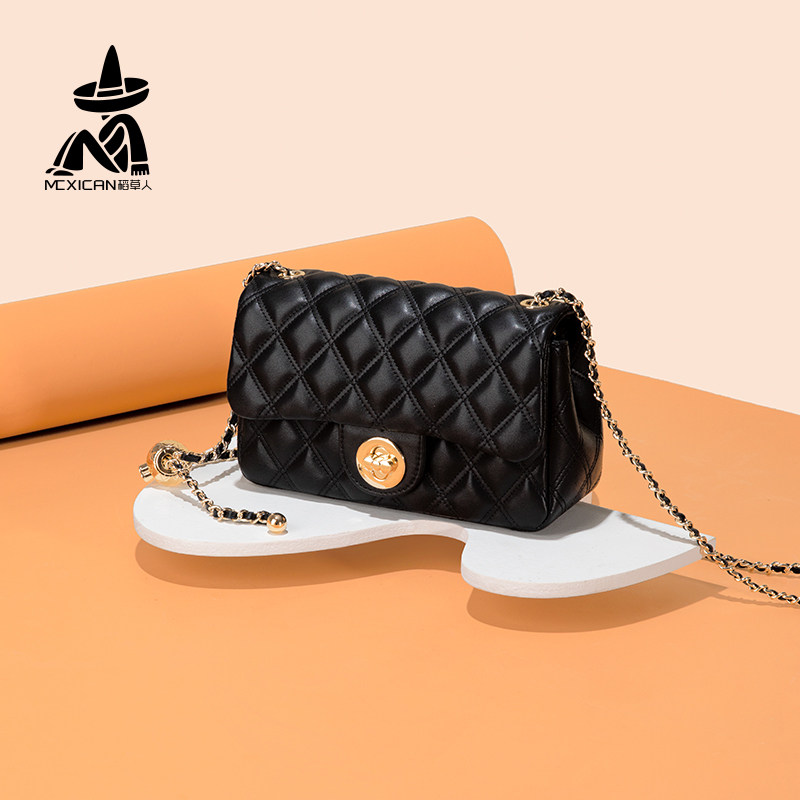 Mexican scarecrow women's bag leather bag women's 2022 new trendy all-match messenger chain ladies small square bag