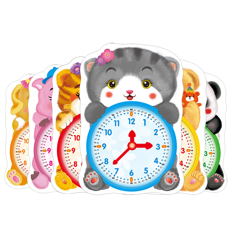 Kindergarten Awareness Time and Paper Watch Disc Model Props Elementary School Students A Year Sophomore Clock Alarm Clock Toys