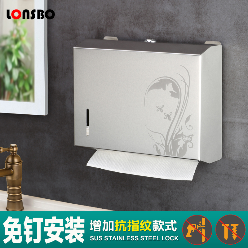 Stainless Steel Toilet Paper Box Free From Punching Hotel Kitchen Waterproof Toilet Paper Box Dressing Room Toilet Paper Towel Box Wall-mounted
