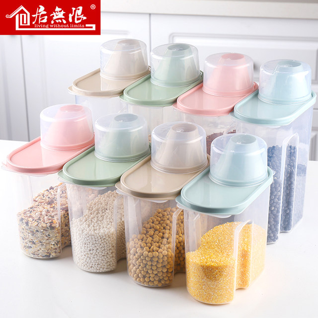 Food storage box kitchen transparent grain sealed storage tank plastic storage storage tank household set