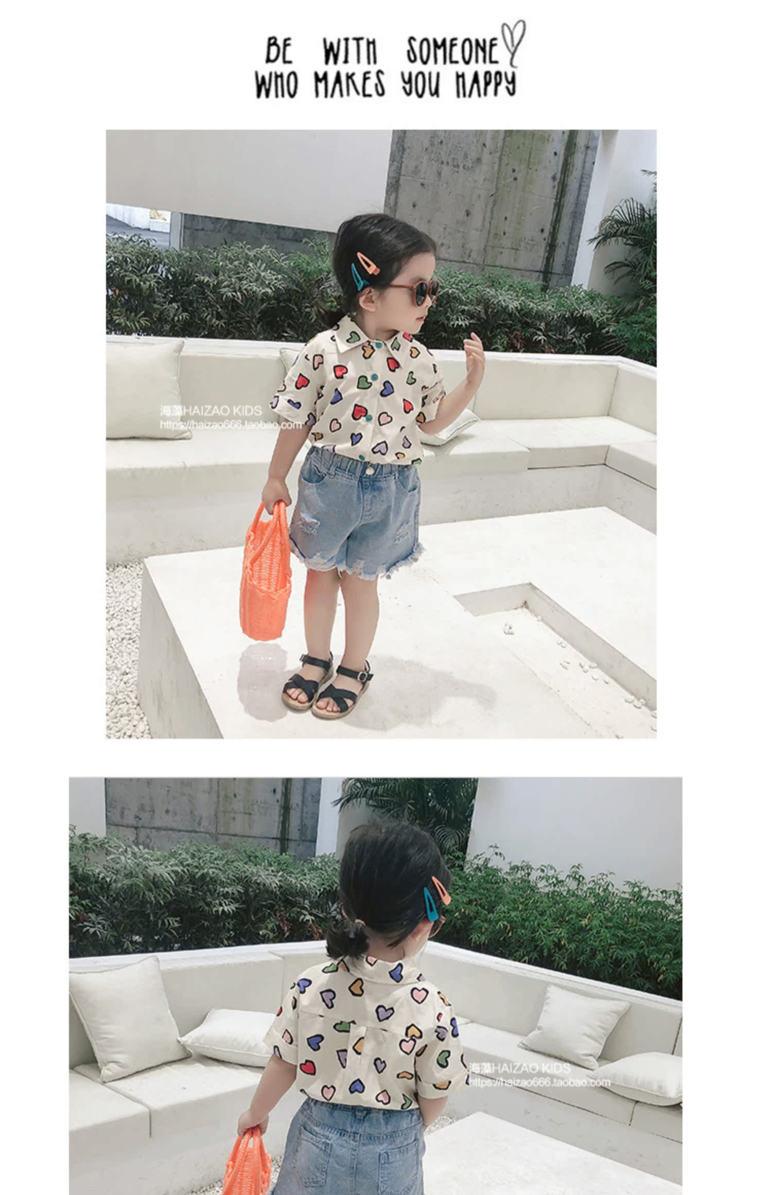 Áo sơ mi nữ tay ngắn 2019 hè mới Hàn Quốc phiên bản trẻ em lỏng lẻo áo sơ mi nam nữ mỏng bé - Áo sơ mi quần áo trẻ con