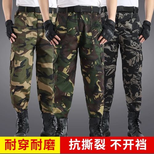 Осенние камуфляжные износостойкие штаны, свободный прямой крой