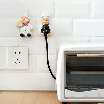 Socket storage layer rack power cord creative plug adhesive hook no trace sticky hook plug bracket kitchen storage rack