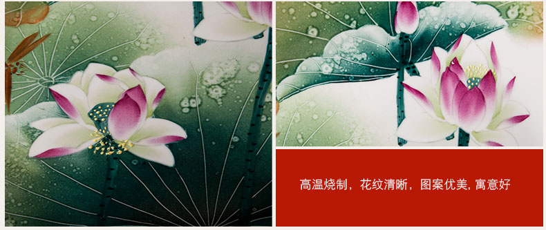 Jingdezhen ceramics hang dish hand - made name plum blossom put lotus decoration plate modern household adornment handicraft furnishing articles