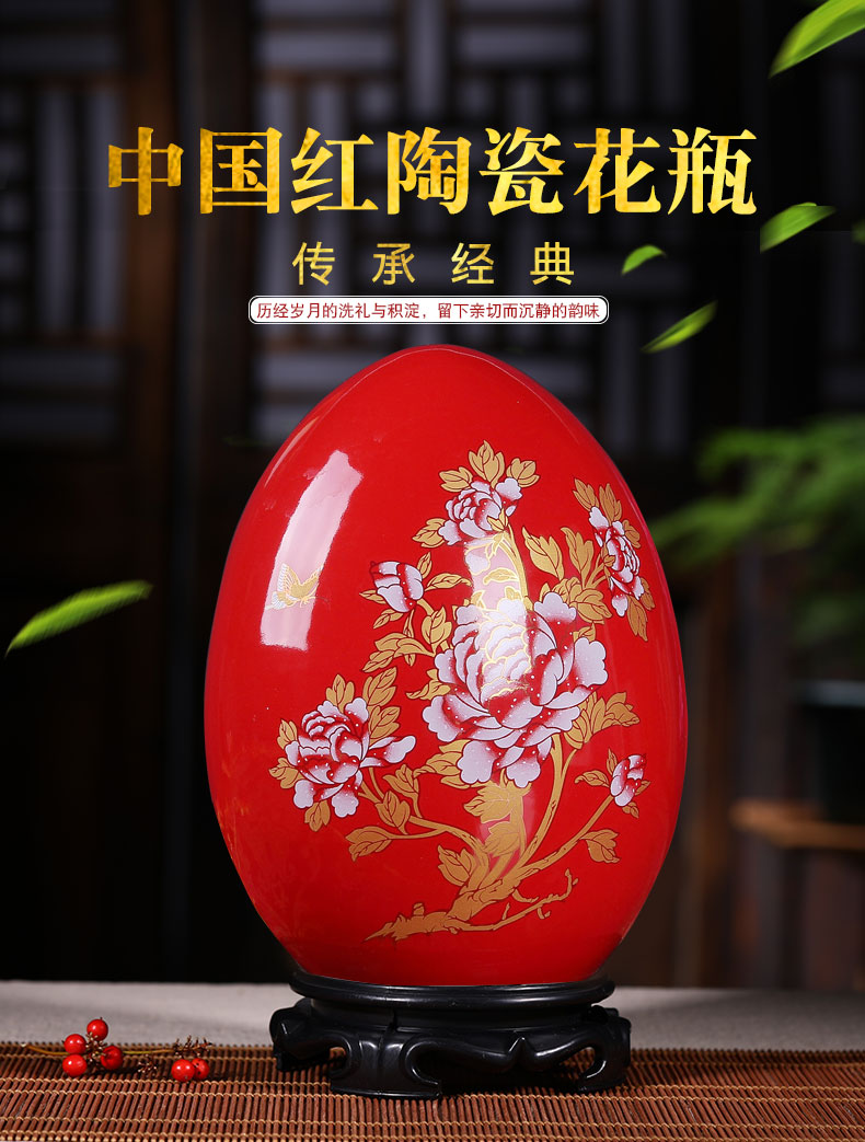 Jingdezhen ceramic vase decoration furnishing articles sitting room porch flower arranging Chinese large household decoration wedding gift