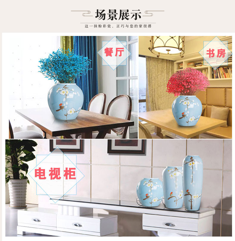 Ceramic vase three - piece furnishing articles of modern Chinese style living room TV cabinet flower arranging creative household adornment ornament