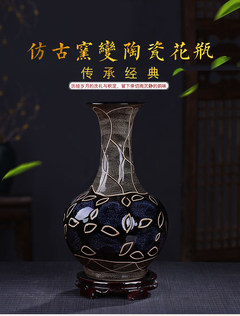 Jingdezhen ceramic vase archaize sitting room adornment rich ancient frame decorative furnishing articles furnishing articles of Chinese style household up with porcelain