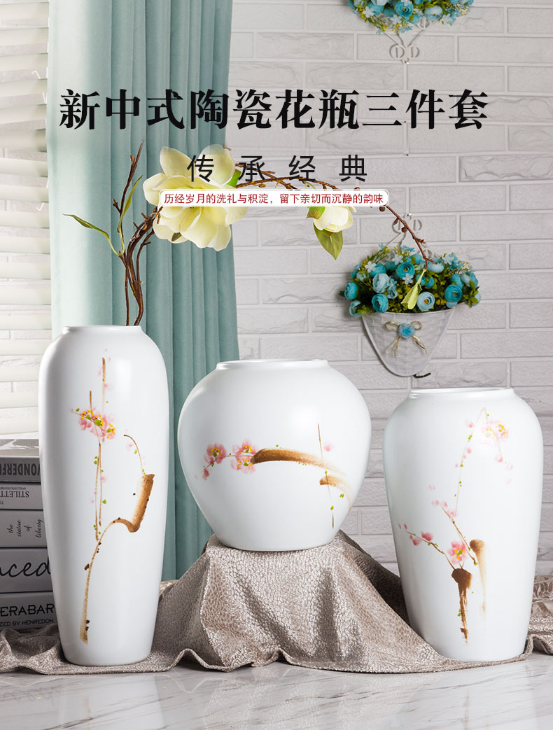 Jingdezhen hand - made ceramic vase three - piece flower restaurant furnishing articles furnishing articles I and contracted sitting room art act the role ofing is tasted