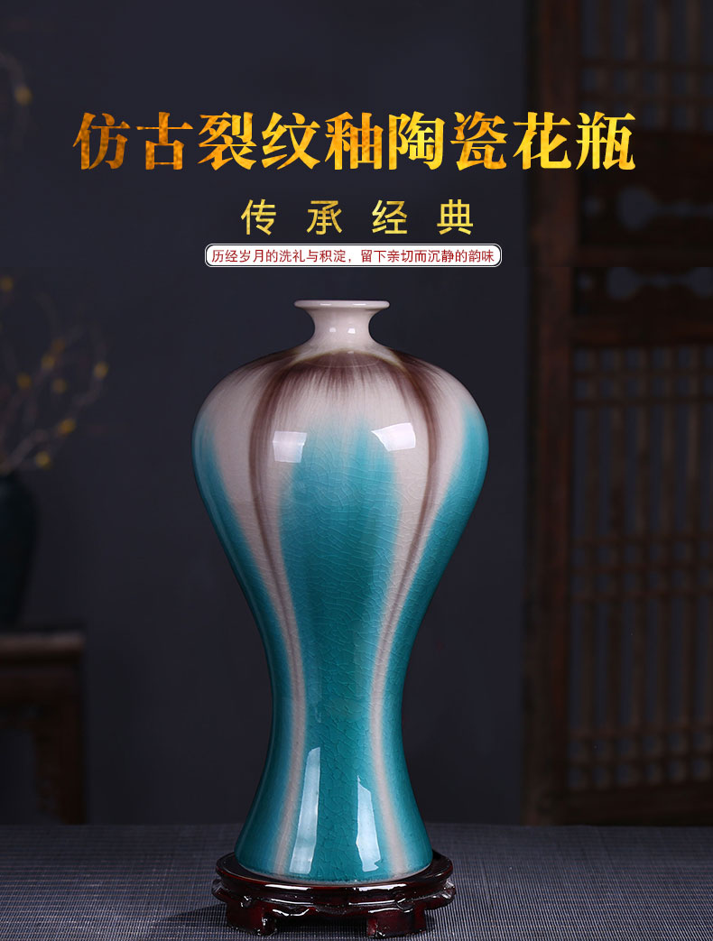 Archaize of jingdezhen ceramic up crack glaze vase sitting room porch ark adornment of new Chinese style household furnishing articles