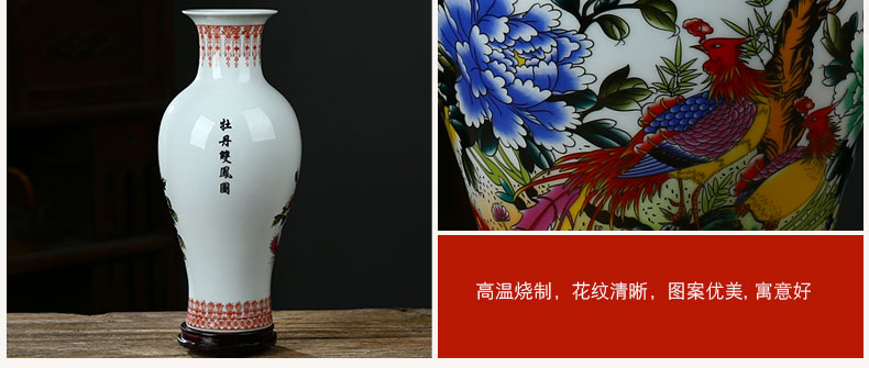Blue and white porcelain of jingdezhen ceramics flower arranging antique vase lucky bamboo living room TV cabinet craft ornaments furnishing articles