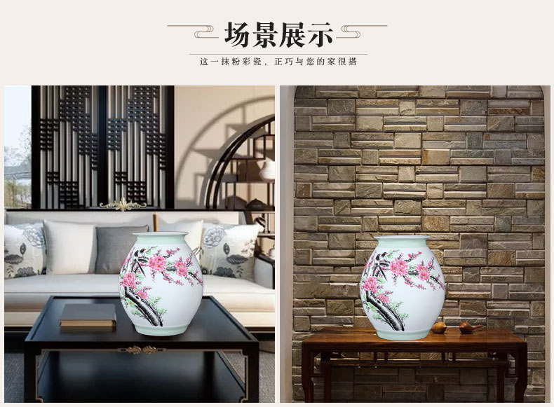 Jingdezhen ceramics vase celebrity virtuosi water points peach blossom put hand - made beaming vase collection certificate