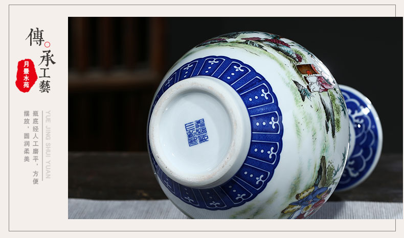 Jingdezhen ceramic furnishing articles antique blue and white porcelain vases, flower arrangement is lucky bamboo home sitting room TV ark, adornment