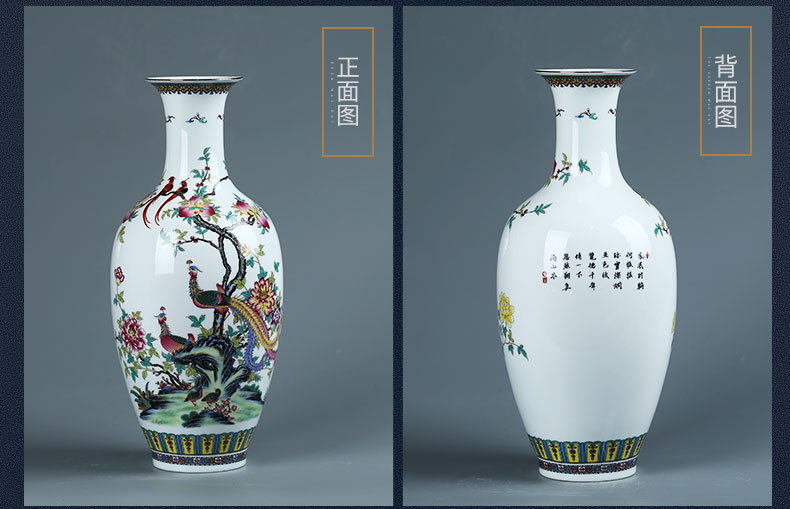 Jingdezhen ceramic vases, new Chinese style living room porch TV ark, flower arranging flower decoration craft ornaments furnishing articles