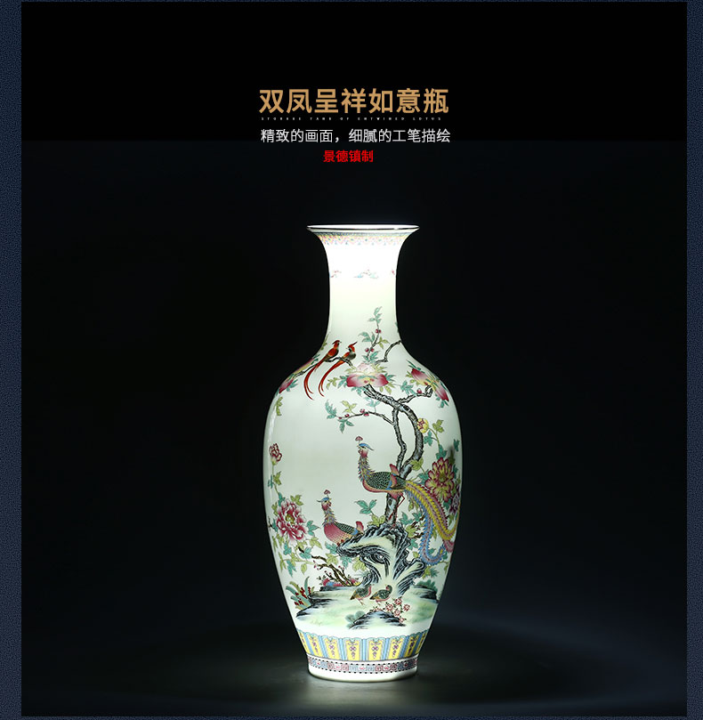 Jingdezhen ceramic vases, new Chinese style living room porch TV ark, flower arranging flower decoration craft ornaments furnishing articles