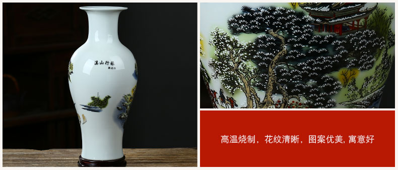 Blue and white porcelain of jingdezhen ceramics flower arranging antique vase lucky bamboo living room TV cabinet craft ornaments furnishing articles