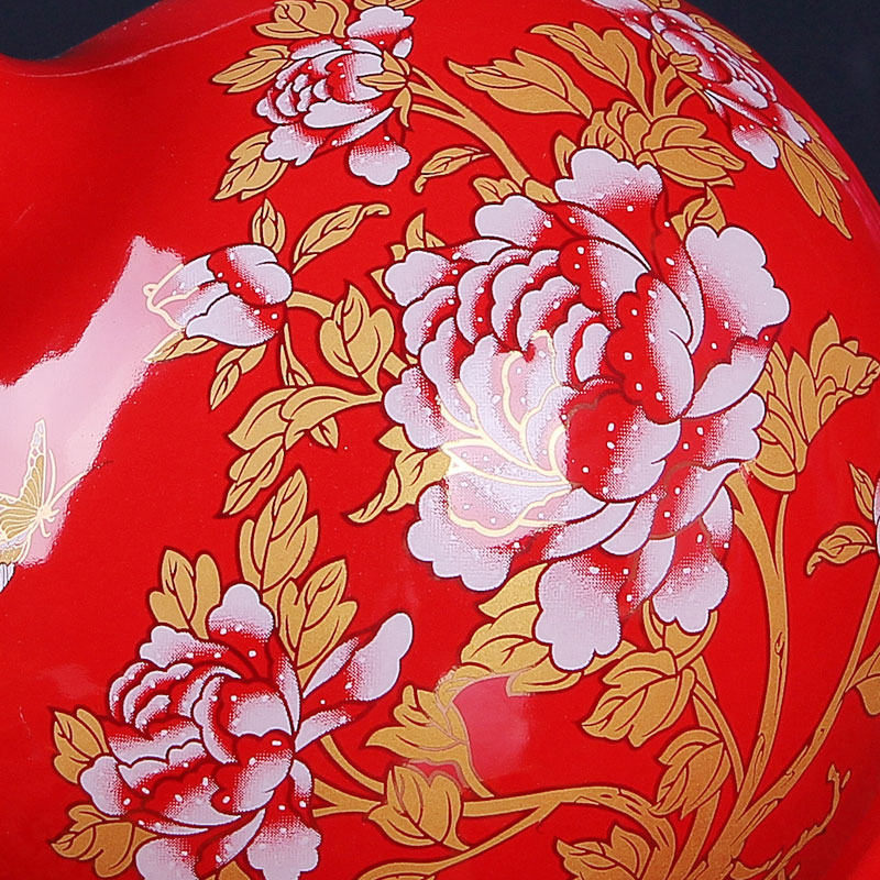 In landscape water garden of jingdezhen ceramics China red peony pomegranate vase household adornment new home furnishing articles