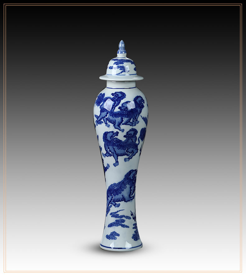 Jingdezhen ceramics arts and crafts porcelain vase of blue and white porcelain vase sitting room adornment household can of rich ancient frame furnishing articles