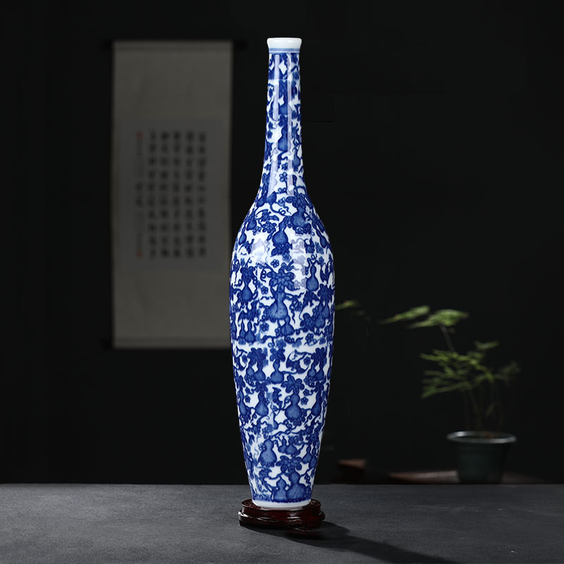 Chinese blue and white porcelain of jingdezhen ceramics vase gall bladder sitting room household decoration decoration furnishing articles bottle arranging flowers